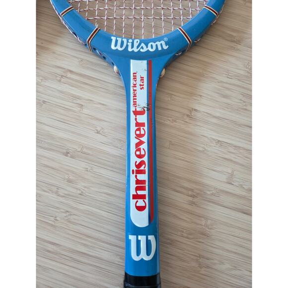 RARE Set of 2 Vintage Wilson Wooden Tennis Rackets Chris Evert & Jimmy Connors - Picture 3 of 6